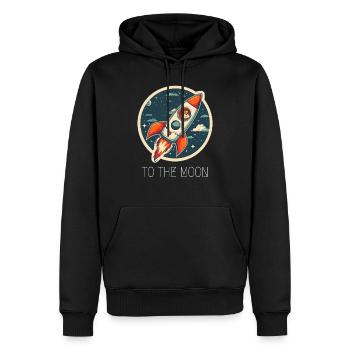 To The Moon Shiba Inu Rocket Crypto Currency - Men’s Premium Organic Hoodie - black - Front - Nico (187cm)