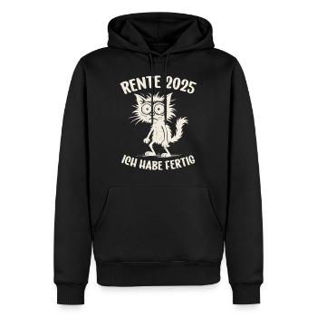 Rente 2025 Ich habe fertig Rente Renteneintritt - Männer Premium Bio Hoodie - Schwarz - Vorne - Nico (187cm)