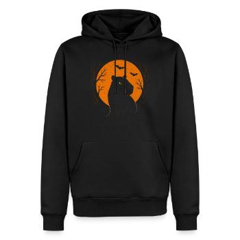 Halloween, Capybara, Mond, Halloween Party - Männer Premium Bio Hoodie - Schwarz - Vorne - Nico (187cm)