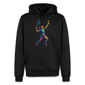 Tennis Tennisspielerin Frau - Männer Premium Bio Hoodie - Schwarz - Vorne - Nico (187cm)