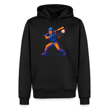 Baseball Joueur de baseball Femme - Sweat à capuche Premium bio Homme - noir - Devant - Nico (187cm)