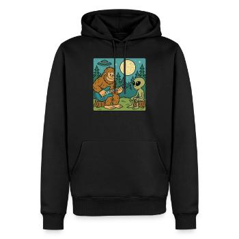 Bigfoot & Alien, Gitarre, Gitarrist - Männer Premium Bio Hoodie - Schwarz - Vorne - Nico (187cm)