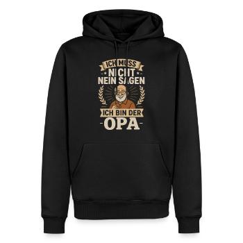Opa Großvater Geburtstag, Opa Vatertag lustig - Männer Premium Bio Hoodie - Schwarz - Vorne - Nico (187cm)