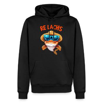Re Lachs Angeln Angler Spruch Fischen Lachsfischen - Männer Premium Bio Hoodie - Schwarz - Vorne - Nico (187cm)