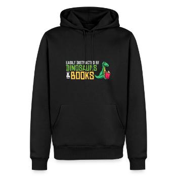 Dinosaur Book Read Dino Read Funny Readers - Men’s Premium Organic Hoodie - black - Front - Nico (187cm)