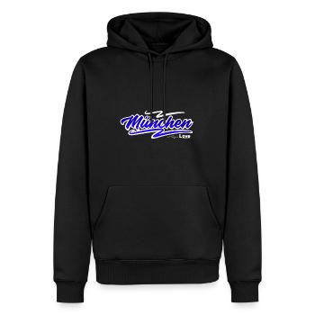 München - Männer Premium Bio Hoodie - Schwarz - Vorne - Nico (187cm)