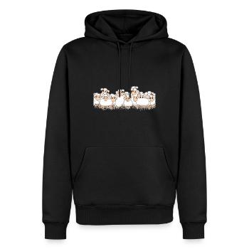 Mouton - Sweat à capuche Premium bio Homme - noir - Devant - Nico (187cm)