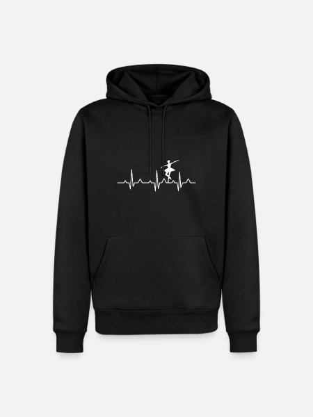 Ballet Heartbeat Ballet Dancer - Men’s Premium Organic Hoodie - black