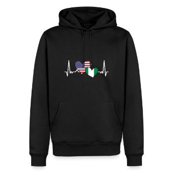 Génial Nigerian American Heartbeat Nigérian - Sweat à capuche Premium bio Homme - noir - Devant - Nico (187cm)