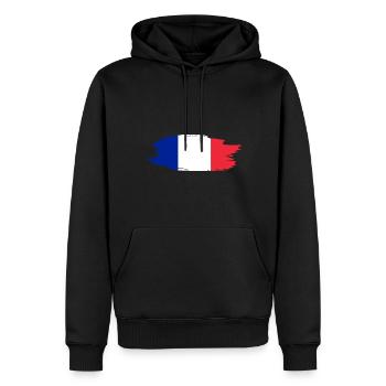 France - Sweat à capuche Premium bio Homme - noir - Devant - Nico (187cm)