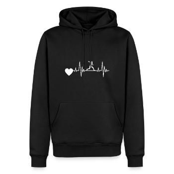 Tennis Heartbeat Tennis Lovers EcG de balle de tennis - Sweat à capuche Premium bio Homme - noir - Devant - Nico (187cm)