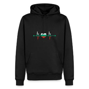 Herzschlag Balkan Bulgare Bulgarien - Männer Premium Bio Hoodie - Schwarz - Vorne - Nico (187cm)