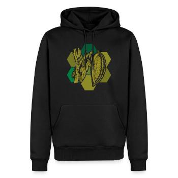 Cacao - Sweat à capuche Premium bio Homme - noir - Devant - Nico (187cm)
