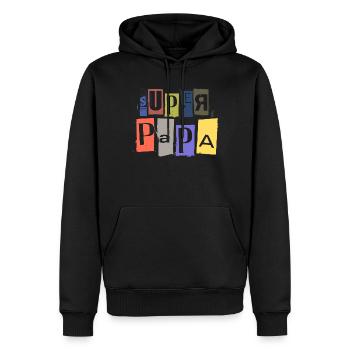 Super PAPA Anonyme Schrift Spion Raben - Männer Premium Bio Hoodie - Schwarz - Vorne - Nico (187cm)