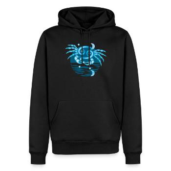 Signe du Zodiaque du Cancer - Sweat à capuche Premium bio Homme - noir - Devant - Nico (187cm)