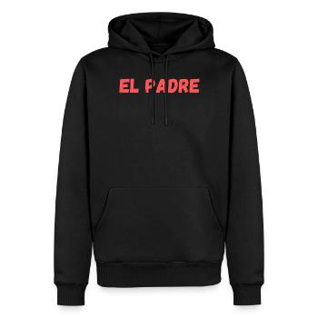 Idée cadeau homme père El padre humour - Sweat à capuche Premium bio Homme - noir - Devant - Nico (187cm)