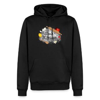 Mehl und Back Zutaten mit Schriftzug Back Königin - Männer Premium Bio Hoodie - Schwarz - Vorne - Nico (187cm)