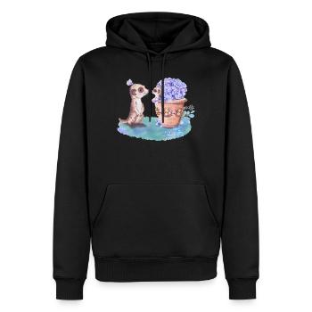 Suricate - Sweat à capuche Premium bio Homme - noir - Devant - Nico (187cm)
