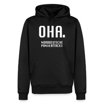 Oha. Norddeutsche Panikattacke - Männer Premium Bio Hoodie - Schwarz - Vorne - Nico (187cm)