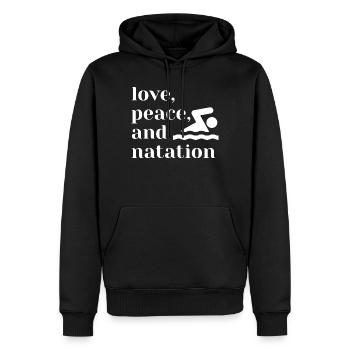 Comedy Schwimmen - Männer Premium Bio Hoodie - Schwarz - Vorne - Nico (187cm)