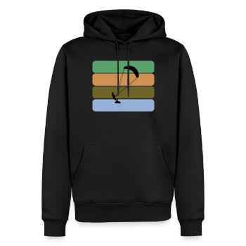 Kitesurfing - Kitesurfer with four color design - Men’s Premium Organic Hoodie - black - Front - Nico (187cm)