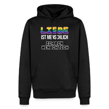 Regenbogen Liebe Lgbt Statement Sexualität Schwul - Männer Premium Bio Hoodie - Schwarz - Vorne - Nico (187cm)