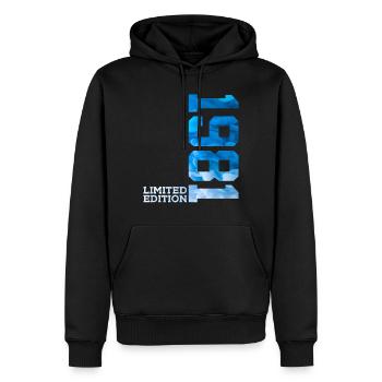 45E ANNIVERSAIRE ÉDITION LIMITÉE 1981 - Sweat à capuche Premium bio Homme - noir - Devant - Nico (187cm)