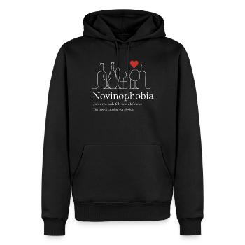 Novinophobia - Fear of running out of wine - Funny - Männer Premium Bio Hoodie - Schwarz - Vorne - Nico (187cm)