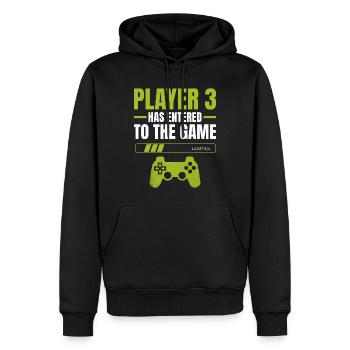 Player 3 Betreten des Spiels – Ladeanzeige - Männer Premium Bio Hoodie - Schwarz - Vorne - Nico (187cm)