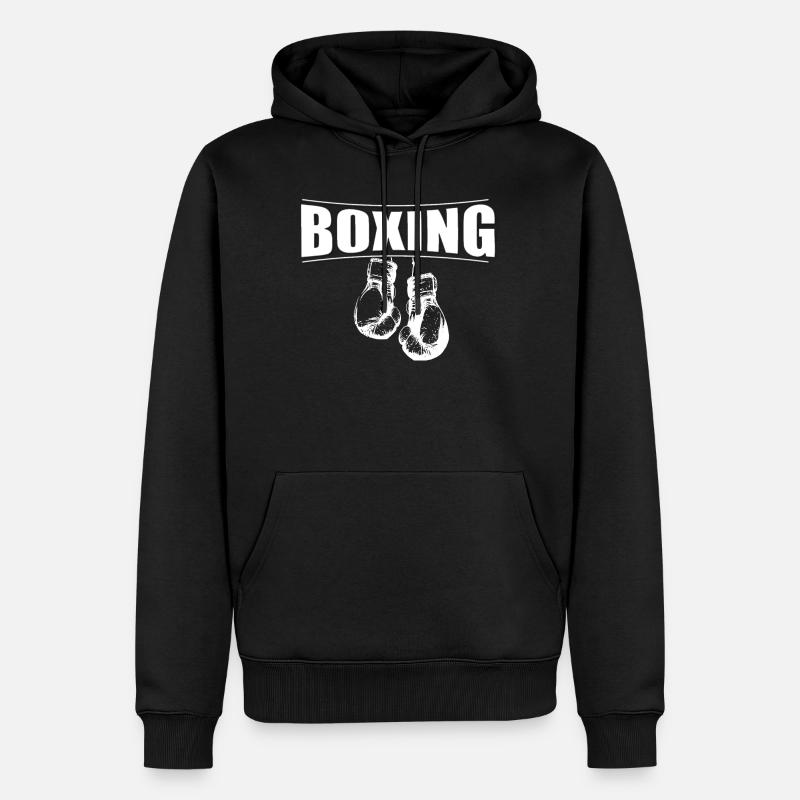 Boxe avec des gants - Sweat à capuche Premium bio Homme - noir