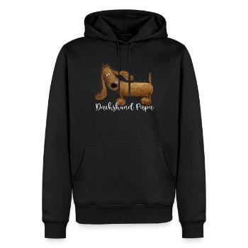 Teckel Papa pour les amateurs de teckels - Sweat à capuche Premium bio Homme - noir - Devant - Nico (187cm)