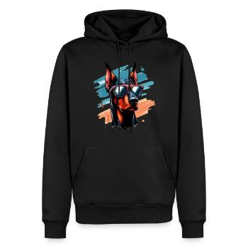 Doberman Pischer The Model - Men’s Premium Organic Hoodie - black - Front - Nico (187cm)