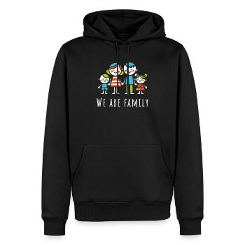 Nous sommes Famille Père Mère Enfants Amour, Fête des Mères - Sweat à capuche Premium bio Homme - noir - Devant - Nico (187cm)