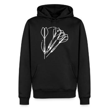 Dartpfeile Zeichnung - Männer Premium Bio Hoodie - Schwarz - Vorne - Nico (187cm)