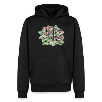 Echeveria Fettblattrosette Sukkulente - Männer Premium Bio Hoodie - Schwarz - Vorne - Nico (187cm)