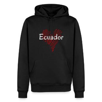 J’aime l’Équateur, fierté équatorienne - Sweat à capuche Premium bio Homme - noir - Devant - Nico (187cm)