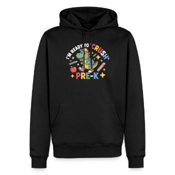 Bereit, Pre K Dinosaurier zu zerquetschen - Männer Premium Bio Hoodie - Schwarz - Vorne - Nico (187cm)