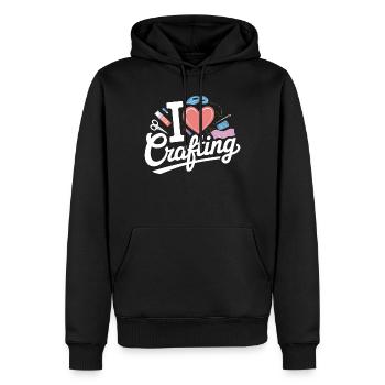 J’adore l’artisanat - Sweat à capuche Premium bio Homme - noir - Devant - Nico (187cm)