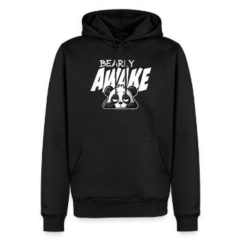 Schlafender Panda kaum wach - Männer Premium Bio Hoodie - Schwarz - Vorne - Nico (187cm)