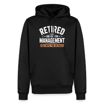 Unter neuer Geschäftsführung in den Ruhestand getreten Weitere Informationen finden Sie unter Ehefrau - Männer Premium Bio Hoodie - Schwarz - Vorne - Nico (187cm)
