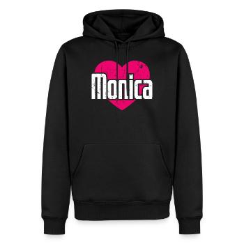 I Love Monica Pinkes Herz Ich liebe Monica - Männer Premium Bio Hoodie - Schwarz - Vorne - Nico (187cm)