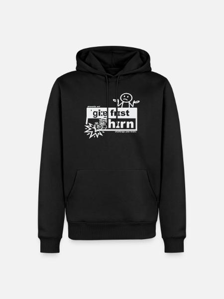 Greed eats the brain - phonetic art - Men’s Premium Organic Hoodie - black