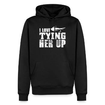 Angler Geschenk Lustig Angeln Fischer Fischen - Männer Premium Bio Hoodie - Schwarz - Vorne - Nico (187cm)