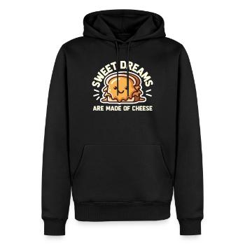 Les doux rêves sont faits de sandwich mignon au fromage - Sweat à capuche Premium bio Homme - noir - Devant - Nico (187cm)