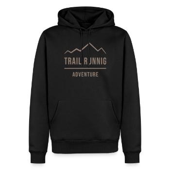 Trailrunning-Abenteuer - Männer Premium Bio Hoodie - Schwarz - Vorne - Nico (187cm)