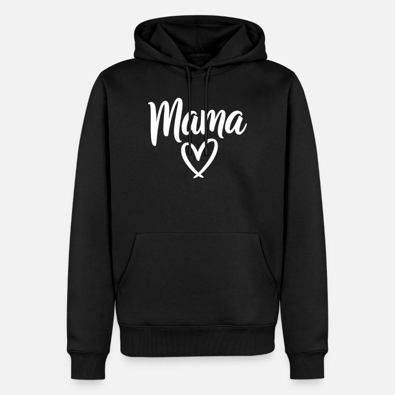Mama Heart Script Logo - Sweat à capuche Premium bio Homme - noir