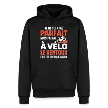 j ai fais le ventoux à vélo cadeau velo cycliste - Sweat à capuche Premium bio Homme - noir - Devant - Nico (187cm)