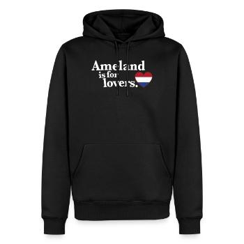Ameland Lovers - NL II - Sweat à capuche Premium bio Homme - noir - Devant - Nico (187cm)