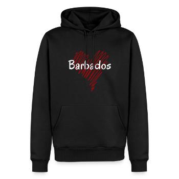 Ich liebe Barbados, Herz Barbados - Männer Premium Bio Hoodie - Schwarz - Vorne - Nico (187cm)