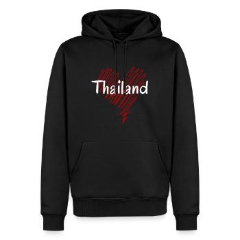 Ich liebe Thailand, Herz Thailand - Männer Premium Bio Hoodie - Schwarz - Vorne - Nico (187cm)